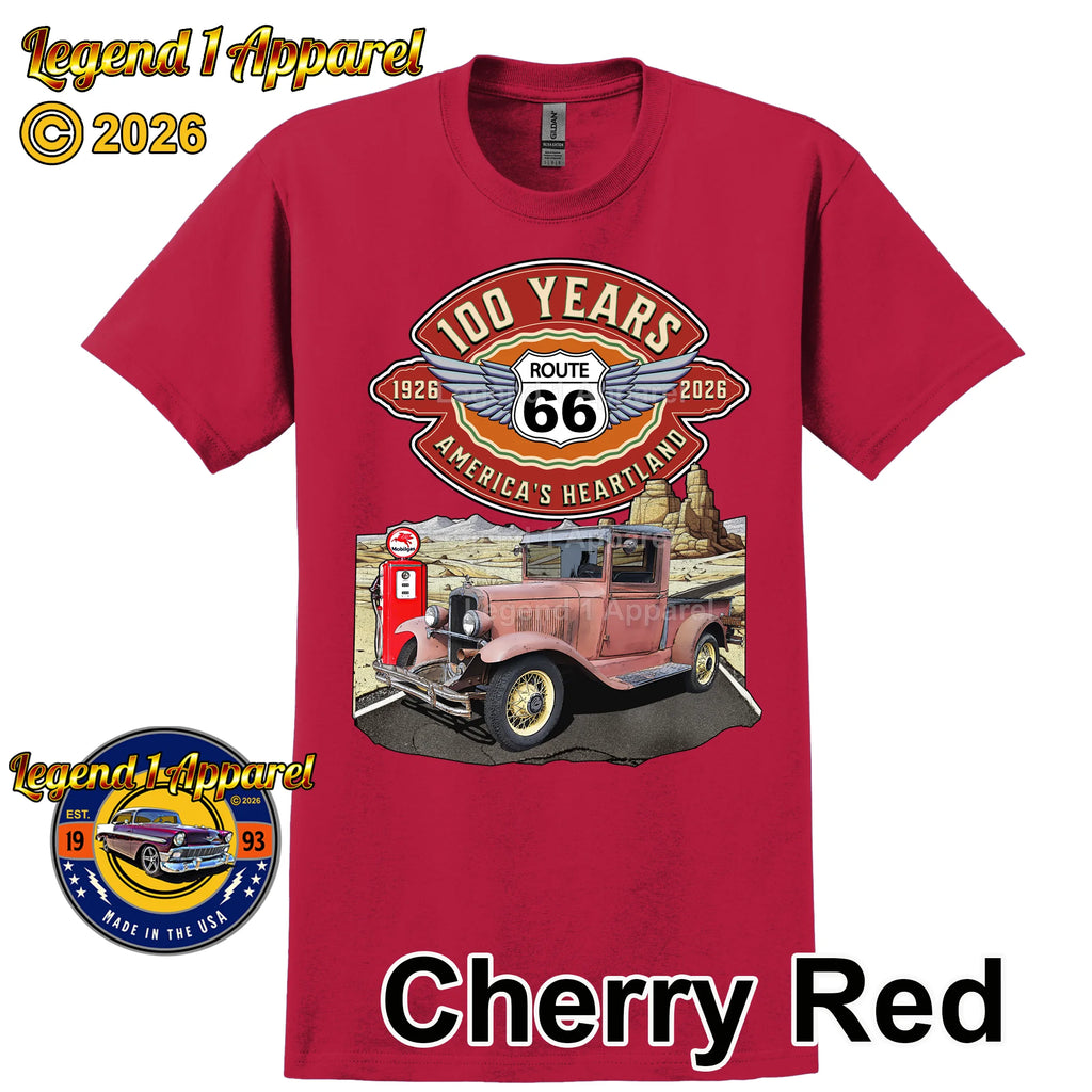1932 Chevrolet Pick up Truck Classic Truck Graphic Tee – Route 66 100 Years T-Shirt