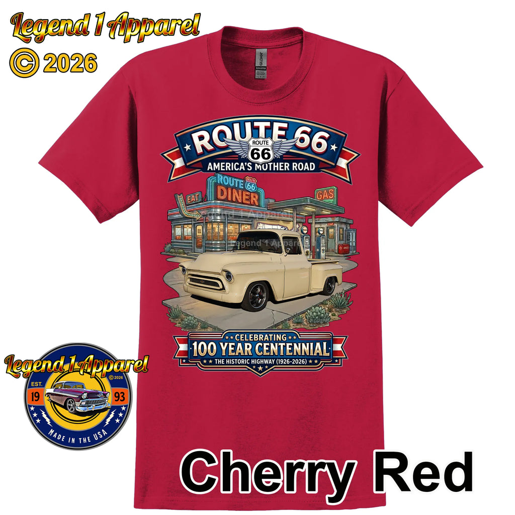 1957 Chevrolet Pick up Classic Truck Graphic Tee – Route 66 Centennial T-Shirt