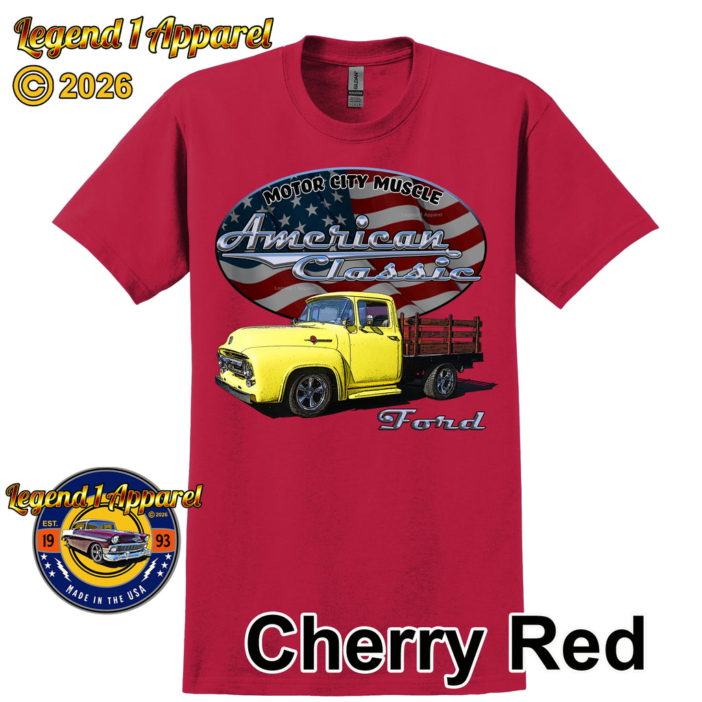1956 Ford F100 Stake Truck - American Classic Pickup T-shirt