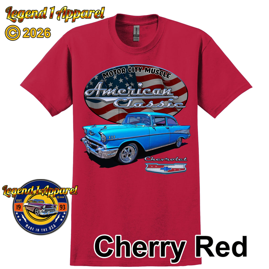 1957 Chevrolet Bel Air Coupe - American Classic Muscle Car T-shirt