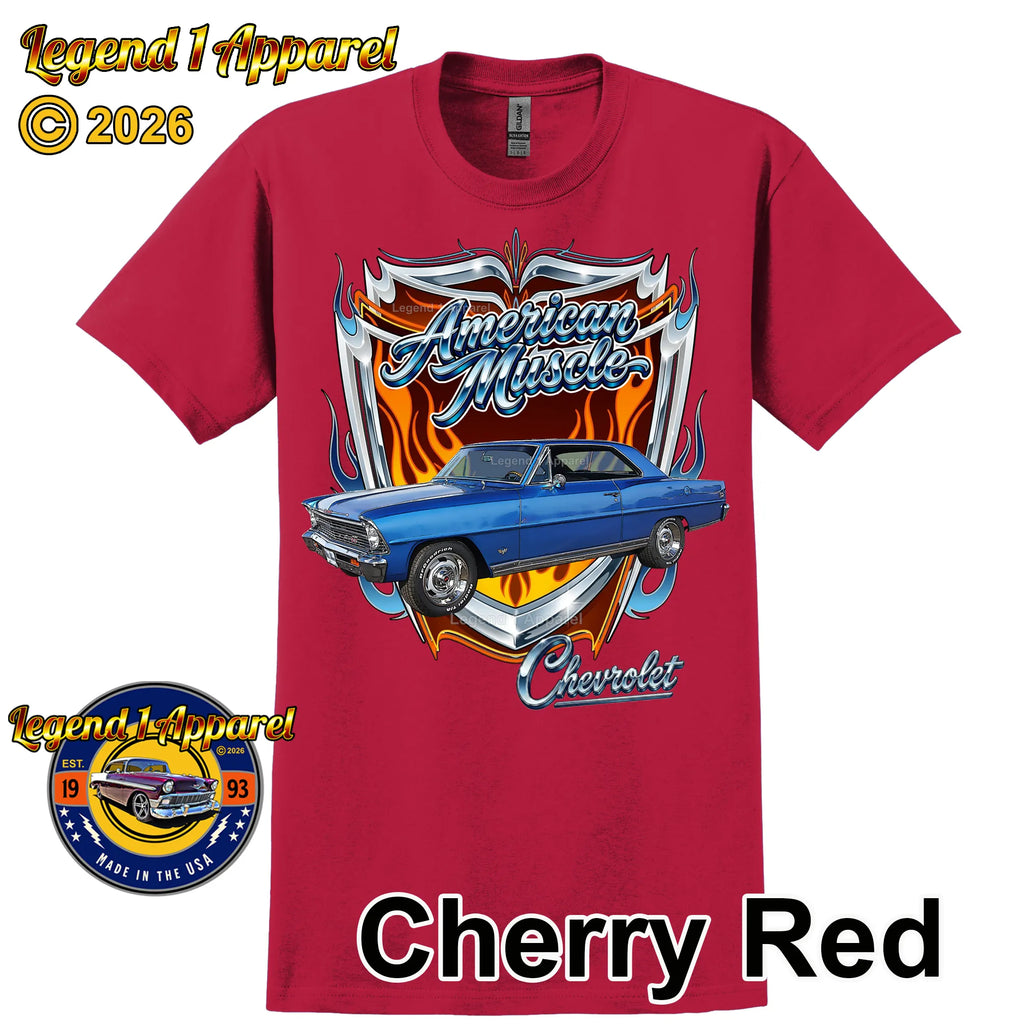 1967 Chevrolet Nova SS American Muscle T-Shirt – 67 Chevy Classic Car Graphic Tee