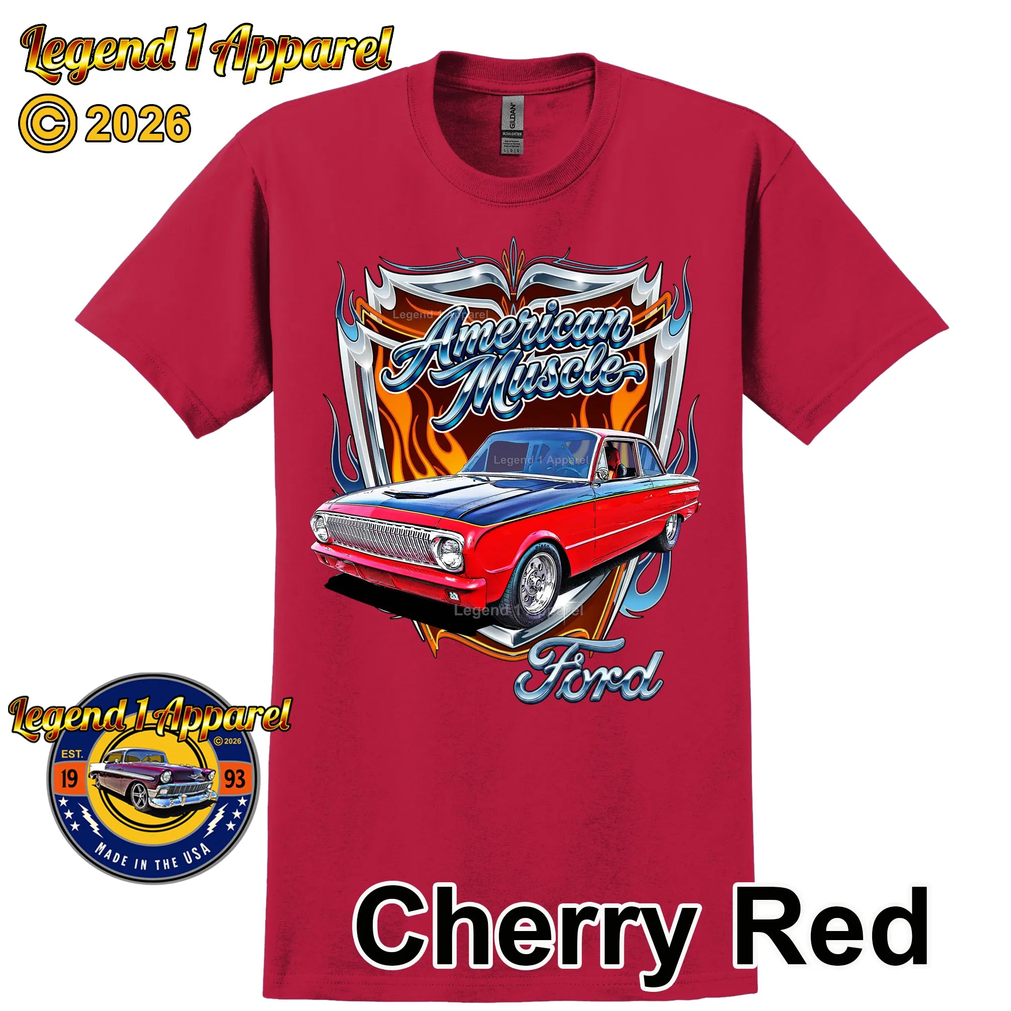 1963 Ford Falcon American Muscle T-Shirt –63 Ford Coupe Car Graphic Tee