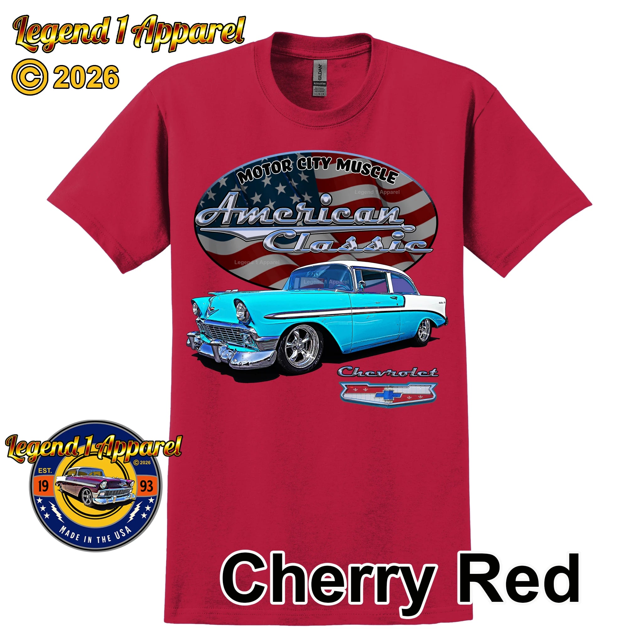 1956 Chevrolet Bel Air Coupe - American Classic Muscle Car T-shirt