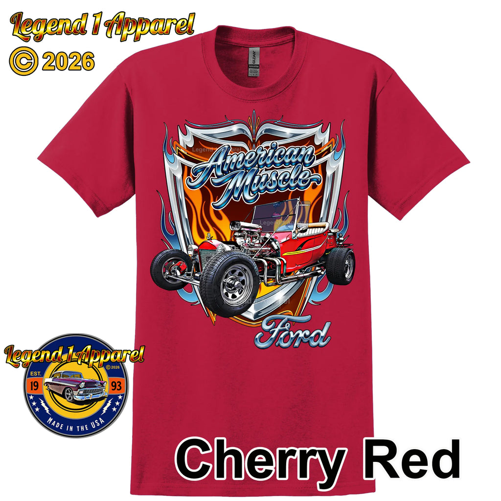 1923 Ford T Bucket American Muscle T-Shirt – 23 Ford Car Graphic Tee
