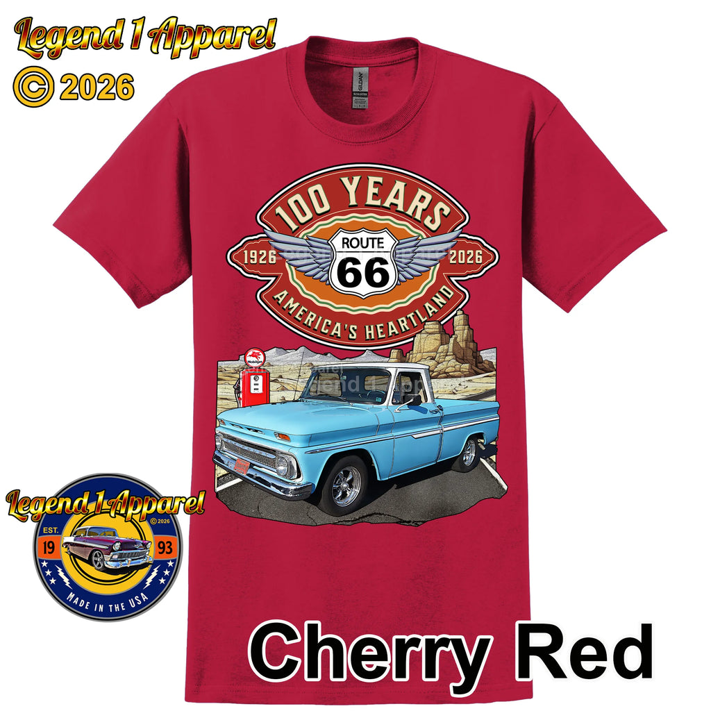 1964 Chevrolet Pick up Classic Truck Graphic Tee – Route 66 100 Years T-Shirt