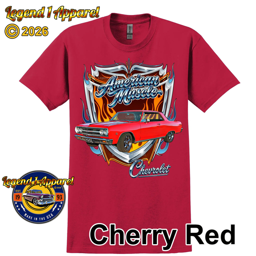 1965 Chevrolet Chevelle SS American Muscle T-Shirt – 65 Chevy Classic Car Graphic Tee