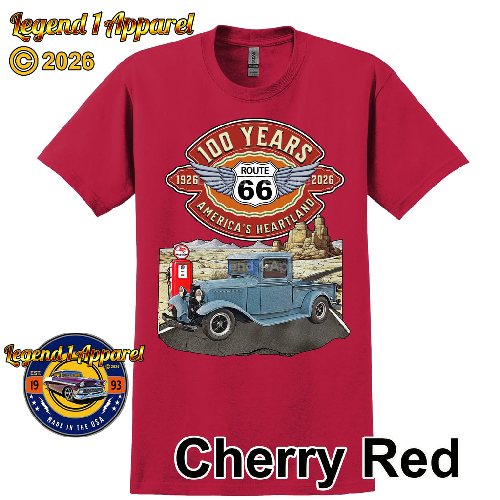1933 Ford Pick Up Classic Truck Graphic Tee – Route 66 100 Years T-Shirt