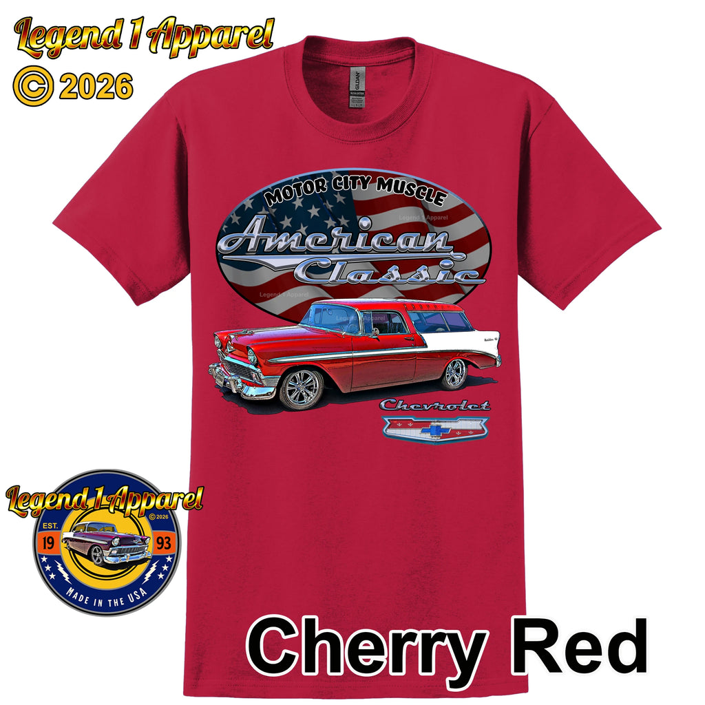 1956 Chevrolet Bel Air Nomad - American Classic Muscle Car T-shirt