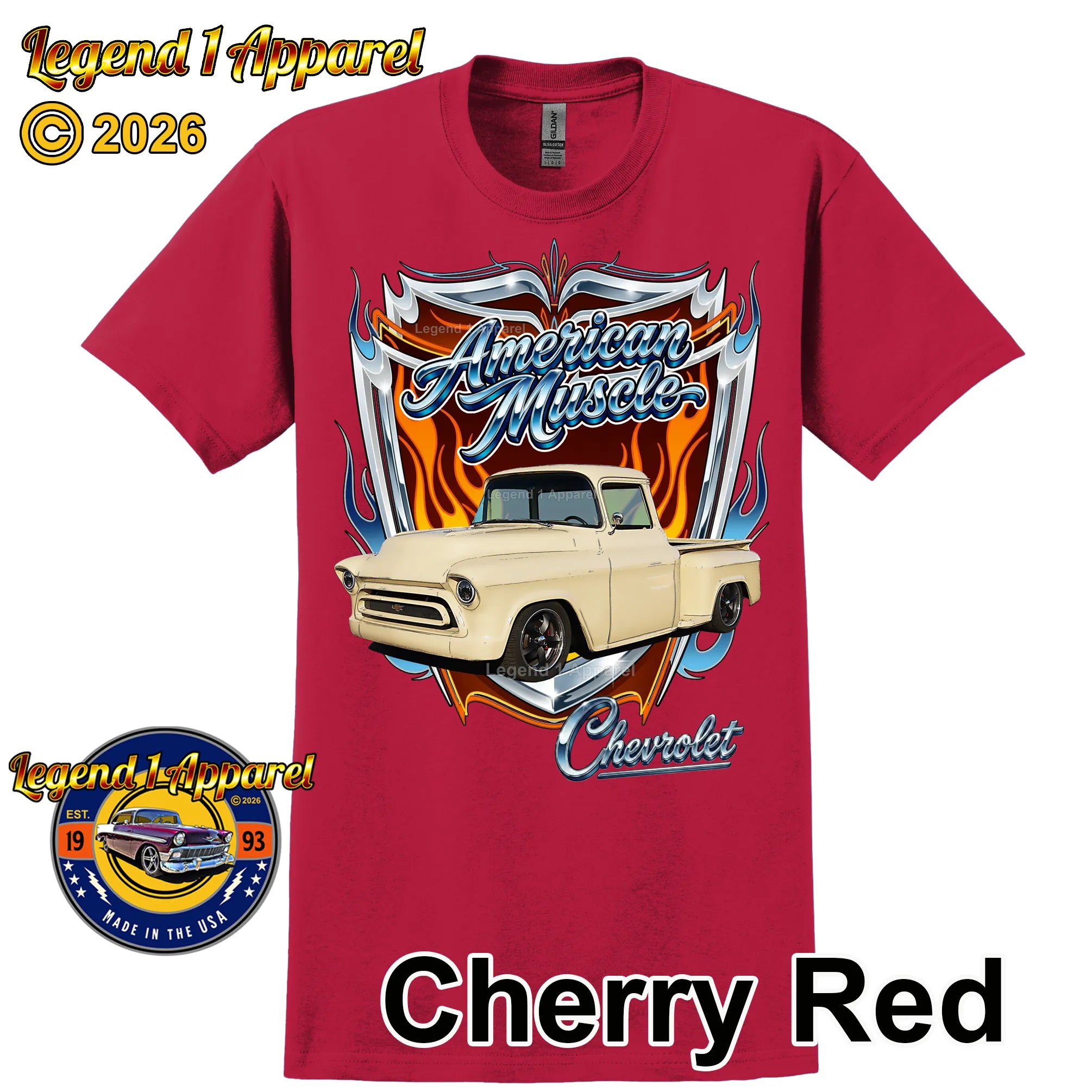 1957 Chevrolet Truck American Muscle T-Shirt – 57 Chevy Classic Pick Up Graphic Tee