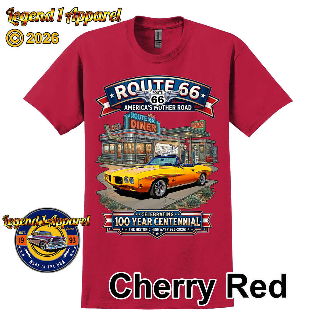 1970 Pontiac Judge GTO Classic Car Graphic Tee – Route 66 Centennial T-Shirt