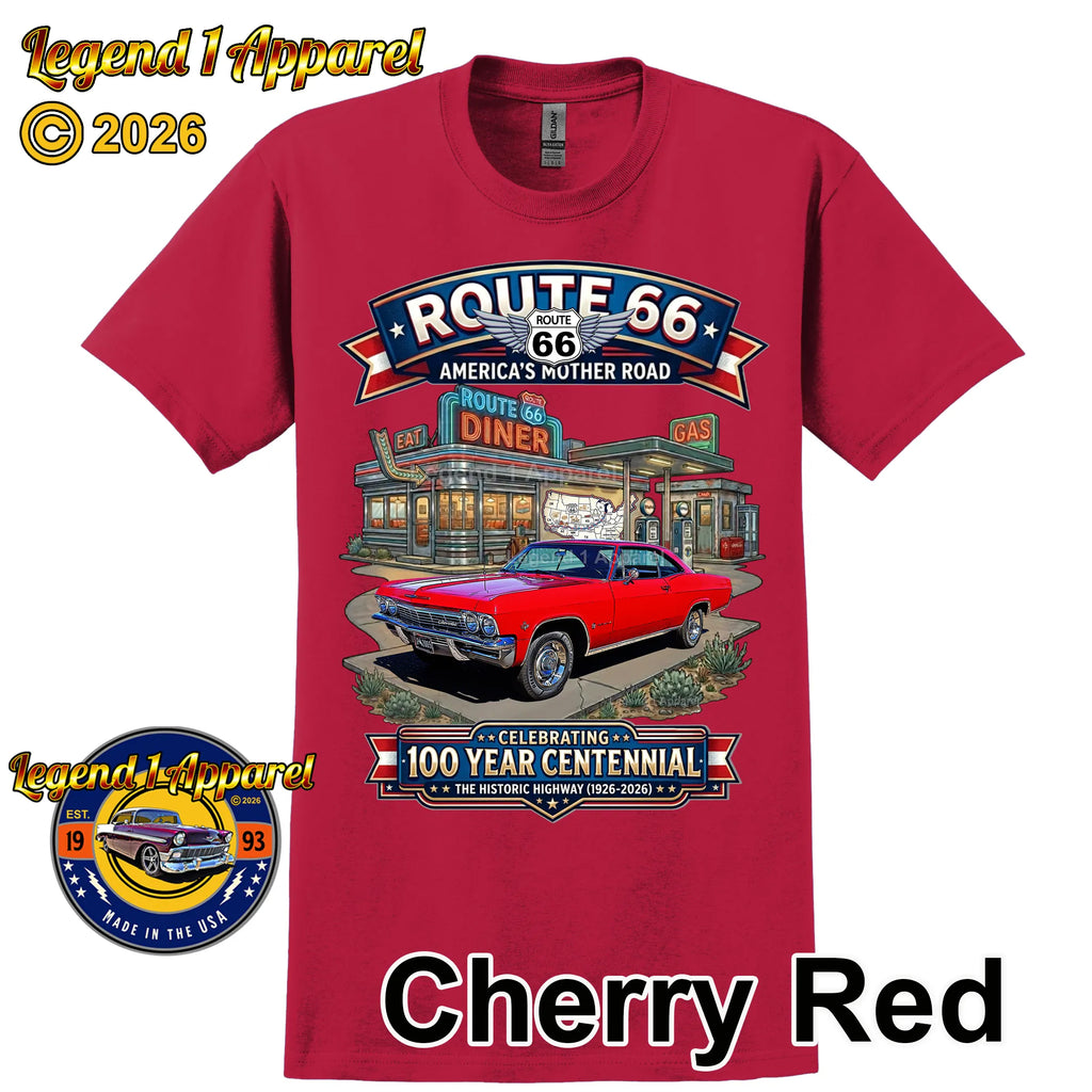 1965 Chevrolet Impala SS Classic Car Graphic Tee – Route 66 Centennial T-Shirt