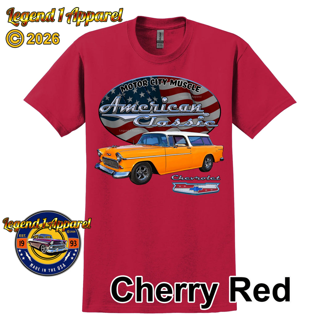 1955 Chevrolet Bel Air Nomad - American Classic Muscle Car T-shirt