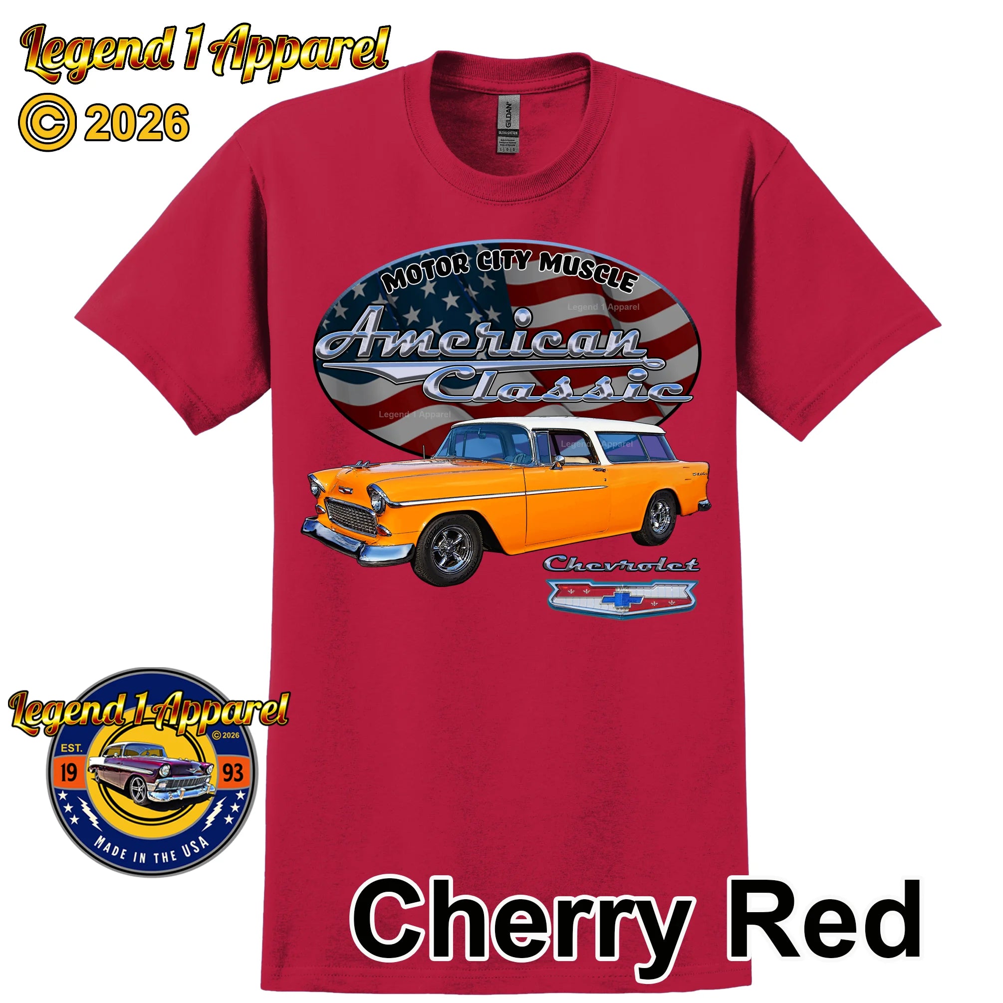 1955 Chevrolet Bel Air Nomad - American Classic Muscle Car T-shirt