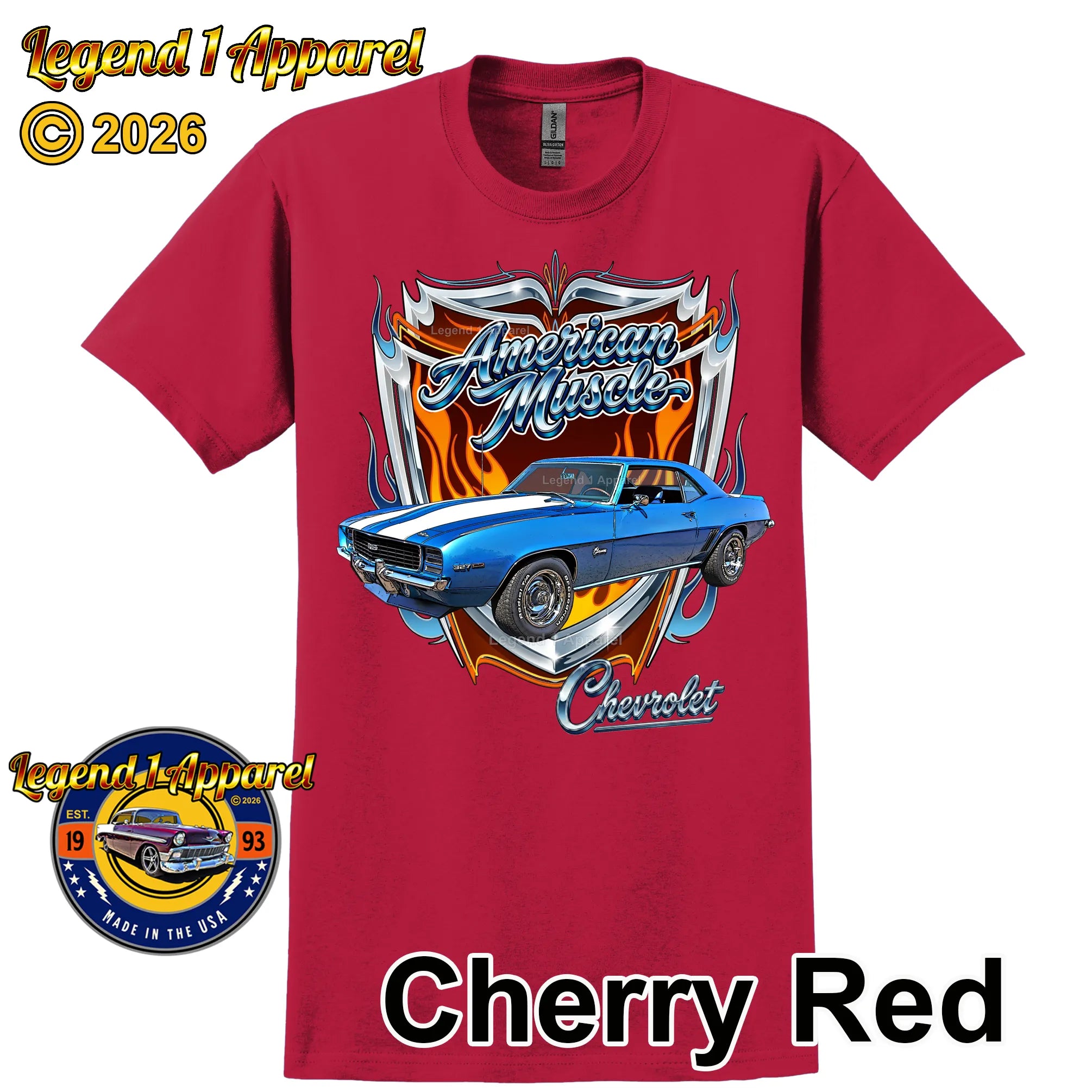 1969 Chevrolet Camaro American Muscle T-Shirt – 69 Chevy Classic Car Graphic Tee