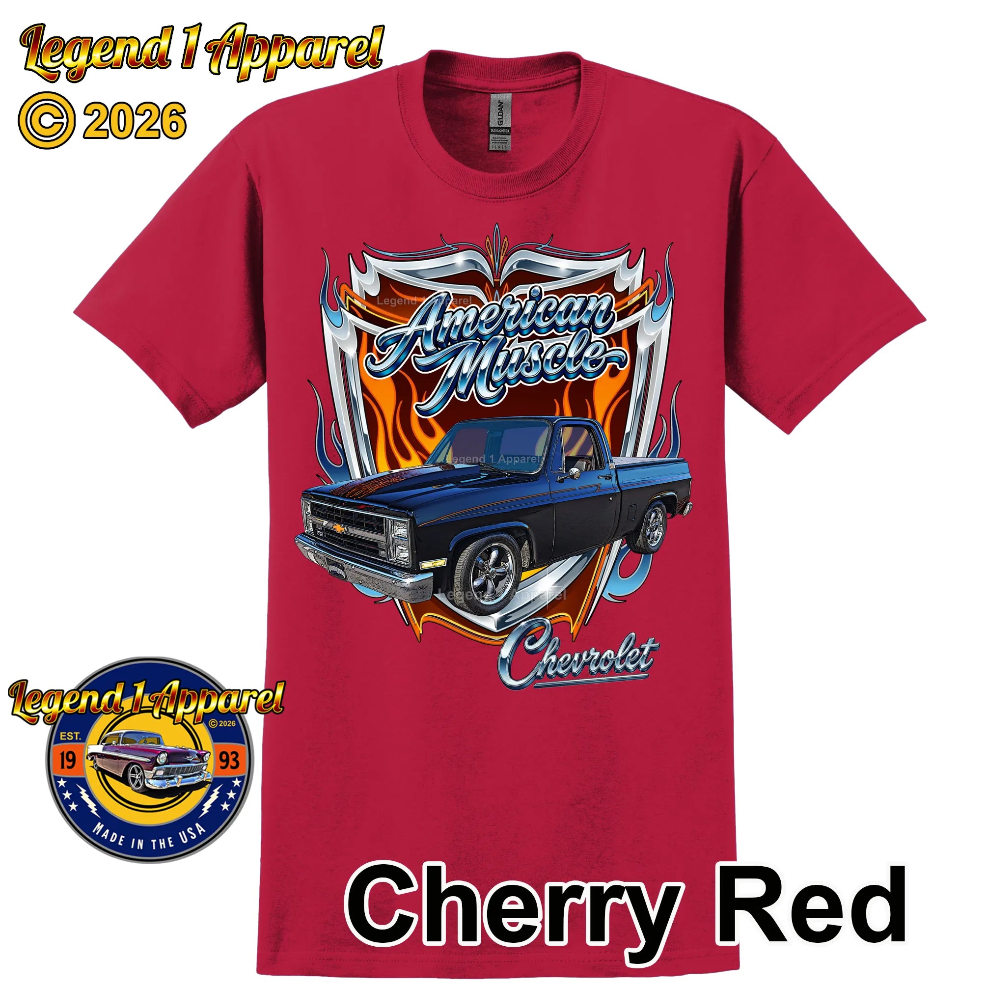1985 Chevrolet Truck American Muscle T-Shirt – 85 Chevy C10 Classic Pick Up Graphic Tee