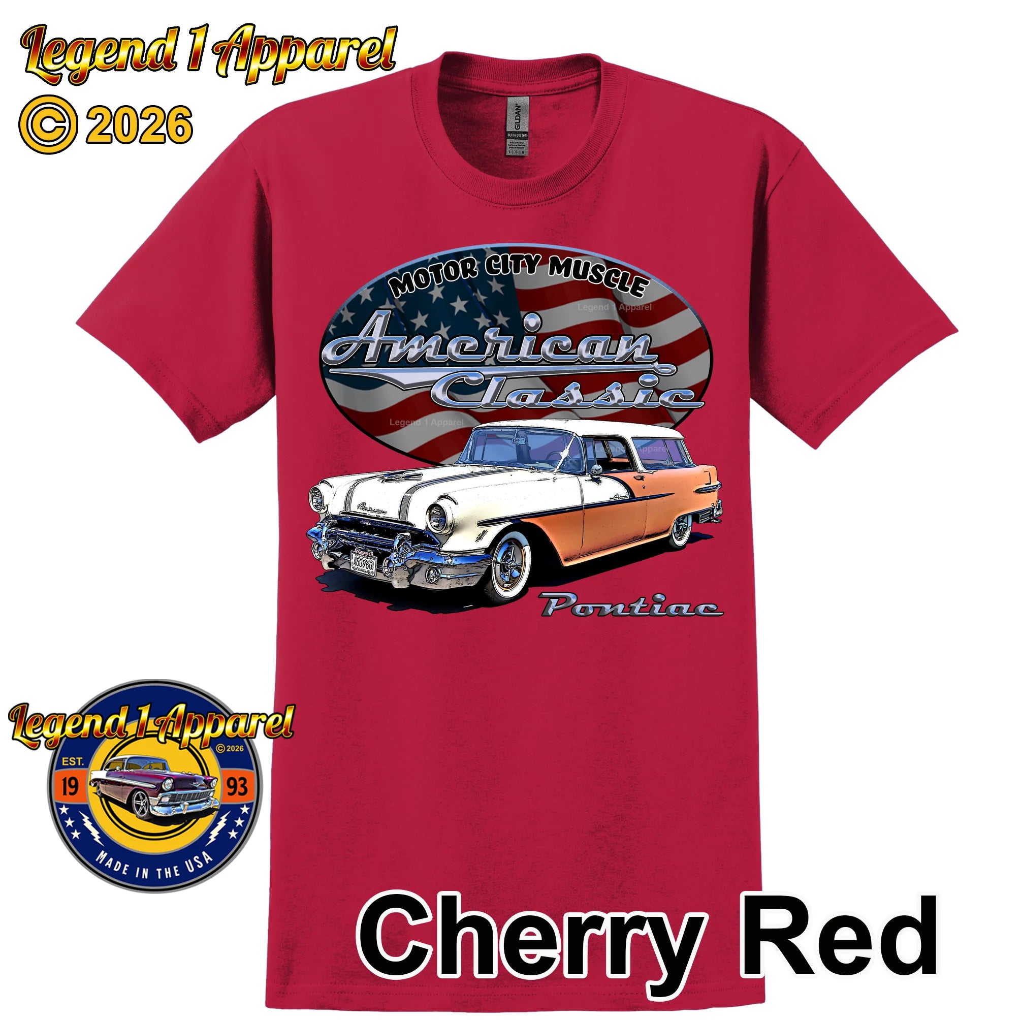 1955 Pontiac Safari Station Wagon - American Classic Muscle Car T-shirt