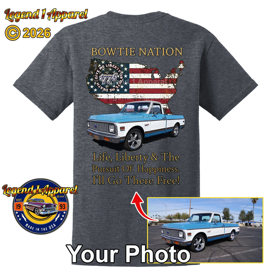 Your Classic Car or Hot Rod custom made T-shirt. Send us a picture of your car. Bowtie Nation