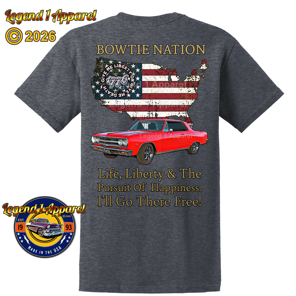 1965 Chevrolet Chevelle SS Bowtie Nation T-Shirt – 65 Chevy Classic Car Graphic Tee