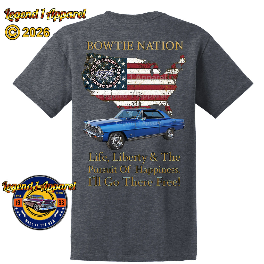 1967 Chevrolet Nova SS Bowtie Nation T-Shirt – 67 Chevy Classic Car Graphic Tee