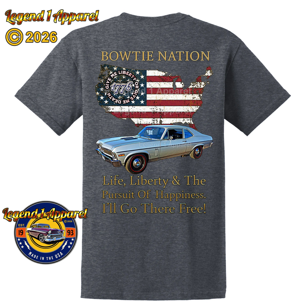1970 Chevrolet Nova SS Bowtie Nation T-Shirt – 70 Chevy Classic Car Graphic Tee