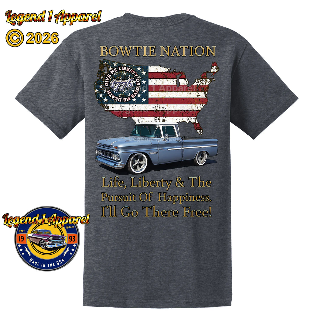 1960 Chevrolet Apache Pick Up Truck Bowtie Nation T-Shirt – 60 Chevy Classic Truck Graphic Tee
