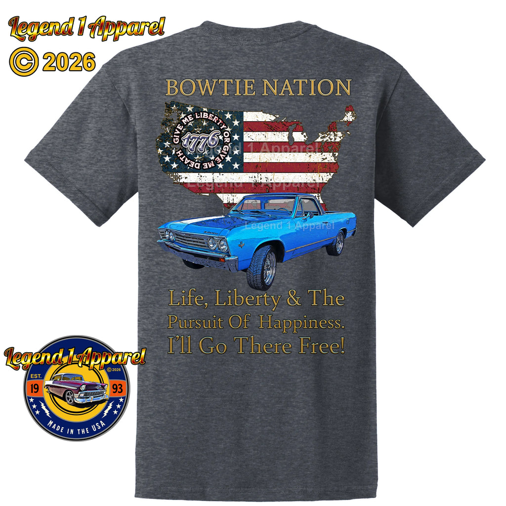 1967 Chevrolet El Camino Bowtie Nation T-Shirt – 67 Chevy Classic Truck Graphic Tee