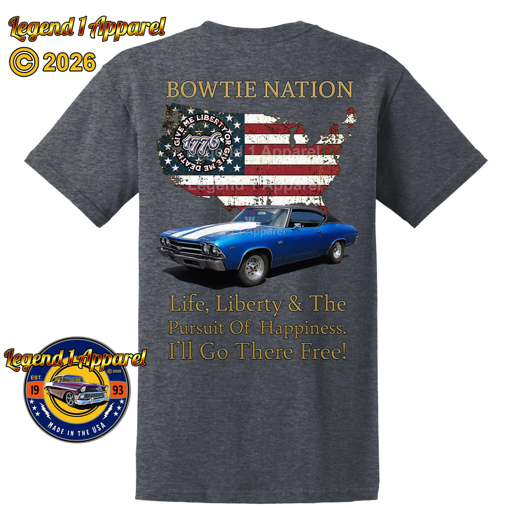 1969 Chevrolet Chevelle SS Bowtie Nation T-Shirt – 69 Chevy Classic Car Graphic Tee