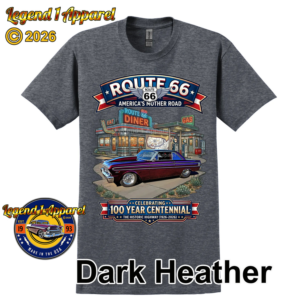 1964 Ford Falcon Classic Car Graphic Tee – Route 66 Centennial T-Shirt