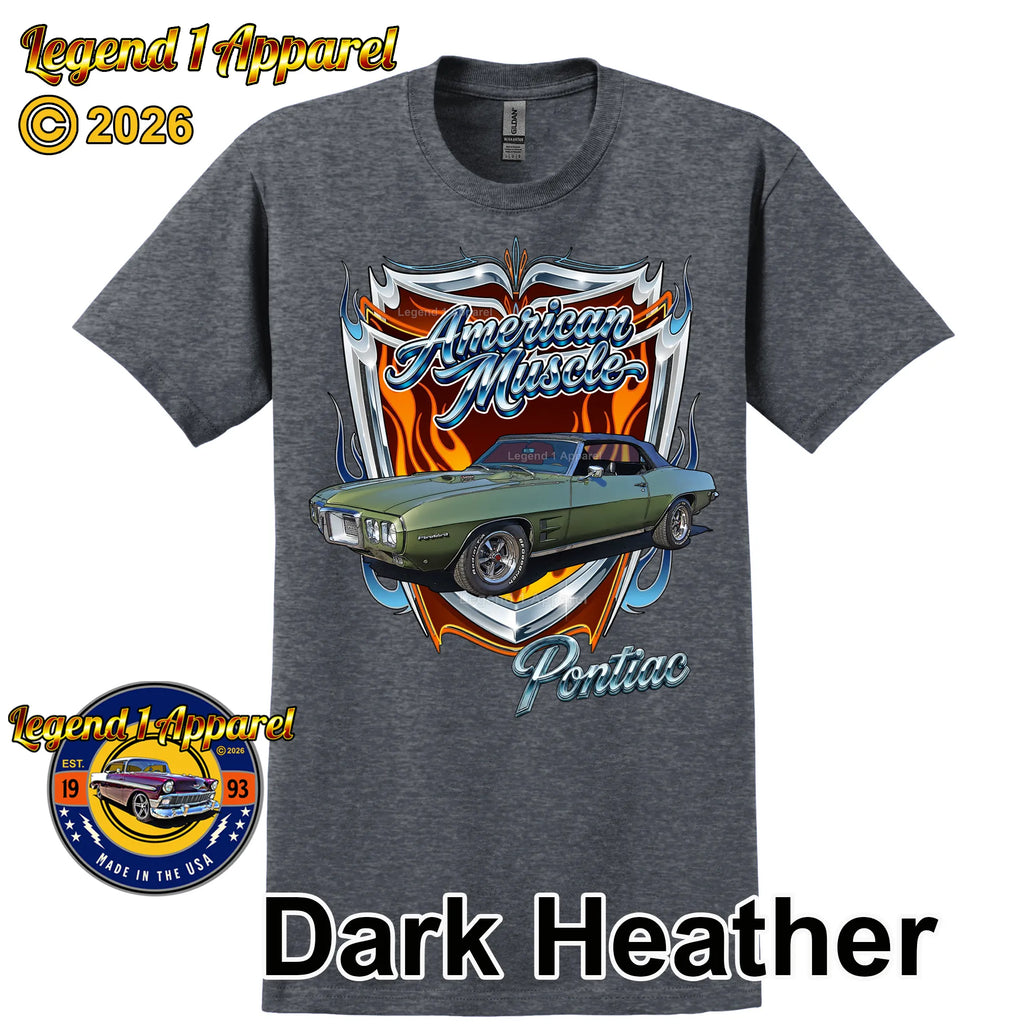1969 Pontiac Firebird American Muscle T-Shirt – 69 Firebird Classic Car Graphic Tee
