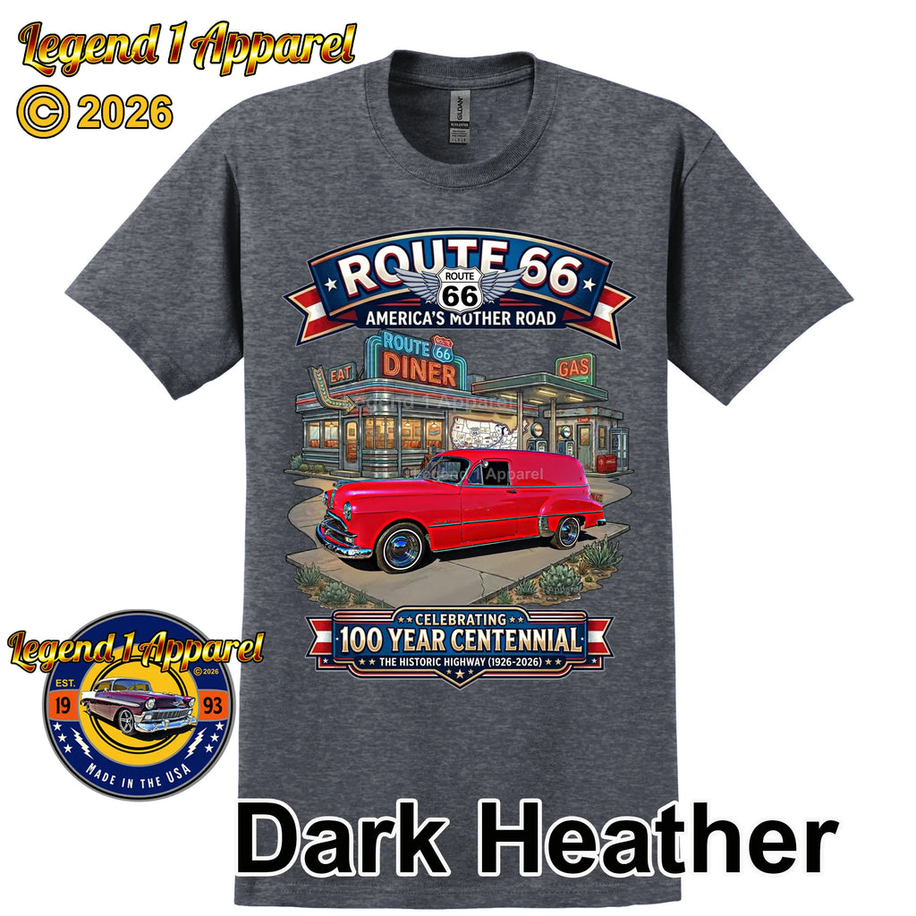 1949 Pontiac Delivery Sedan Classic Car Graphic Tee – Route 66 Centennial T-Shirt
