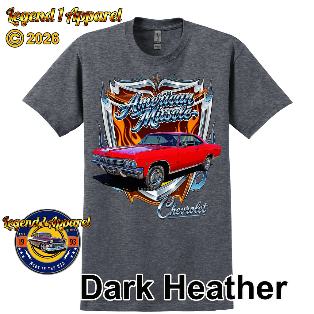 1965 Chevrolet Impala SS American Muscle T-Shirt – 65 Chevy Classic Car Graphic Tee