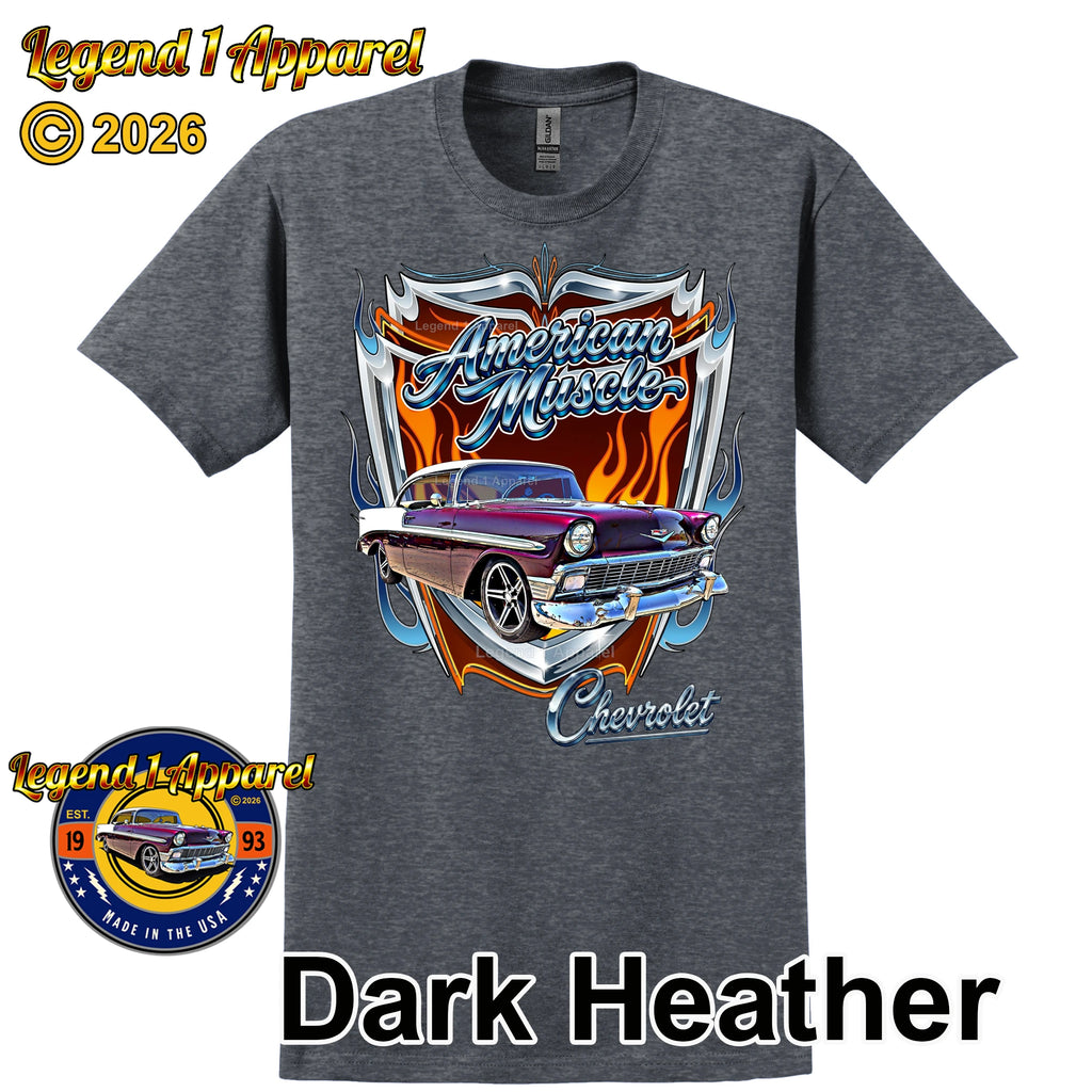 1956 Chevy Bel Air American Muscle T-Shirt –56 Chevrolet Bel Air Classic Car Graphic Tee