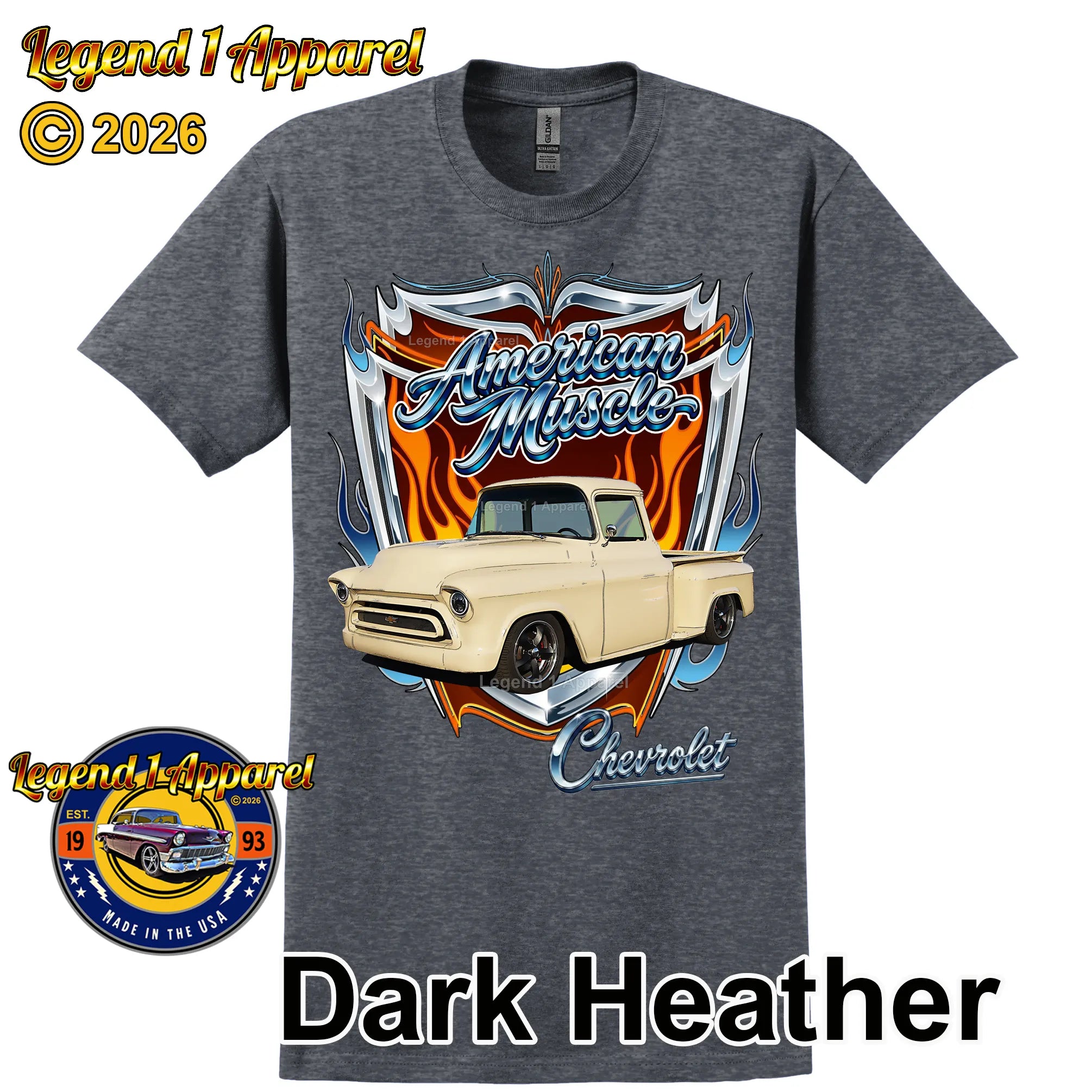 1957 Chevrolet Truck American Muscle T-Shirt – 57 Chevy Classic Pick Up Graphic Tee