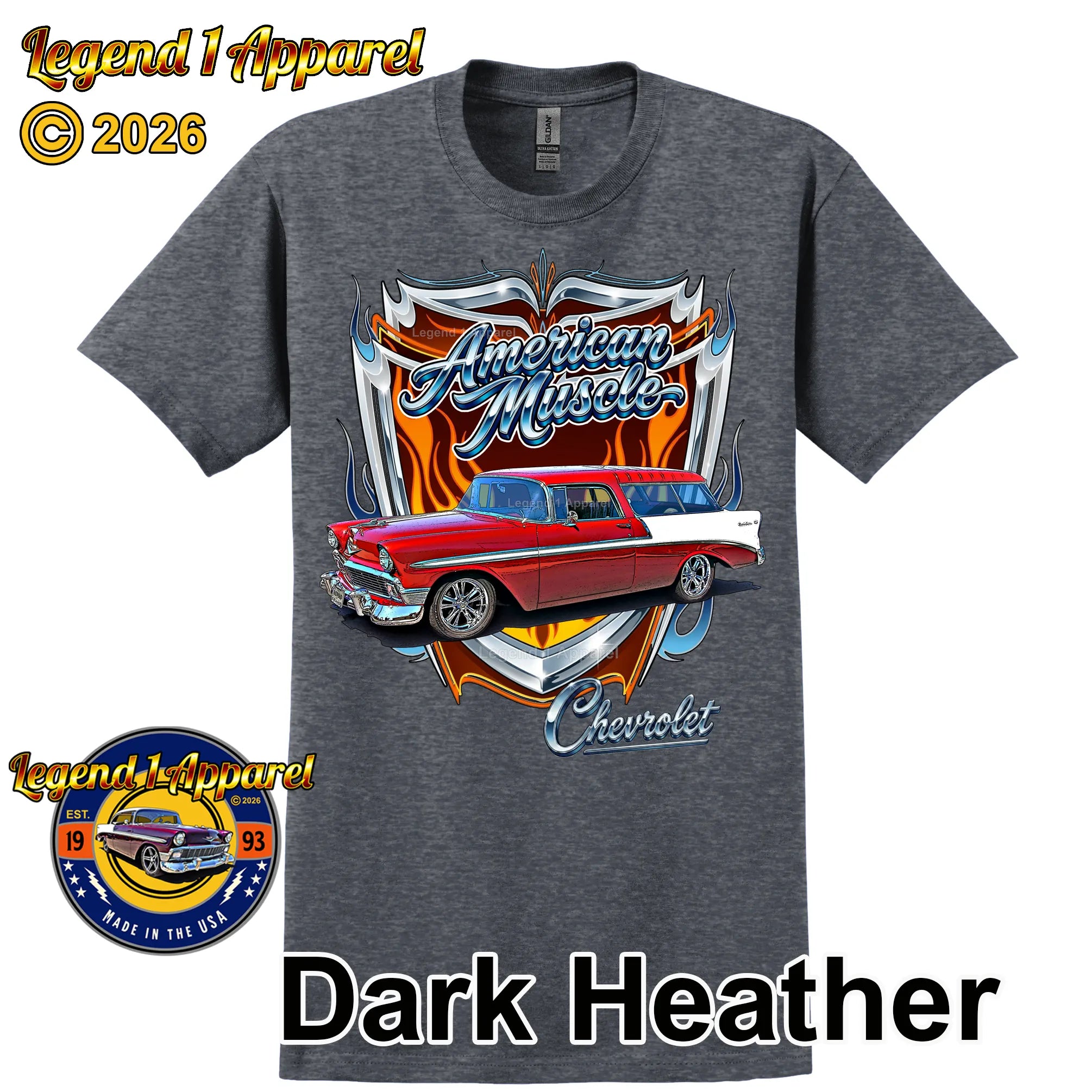 1956 Chevy Bel Air Nomad American Muscle T-Shirt –56 Chevrolet Nomad Classic Car Graphic Tee
