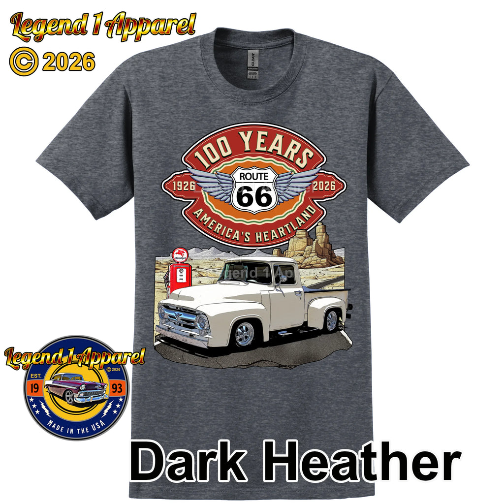 1956 Ford Pick Up Classic Truck Graphic Tee – Route 66 100 Years T-Shirt