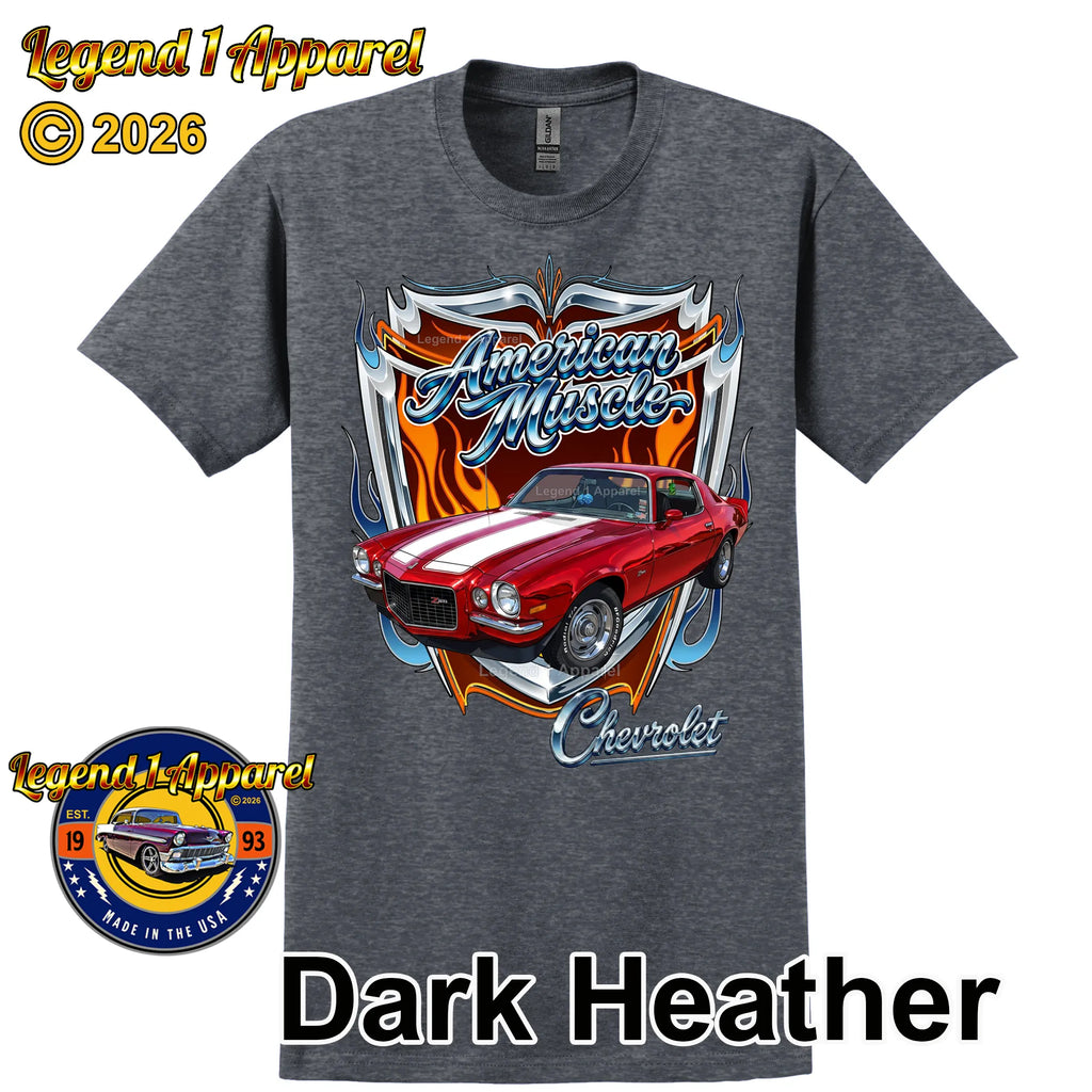 1970 Chevrolet Camaro American Muscle T-Shirt – 70 Chevy Classic Car Graphic Tee