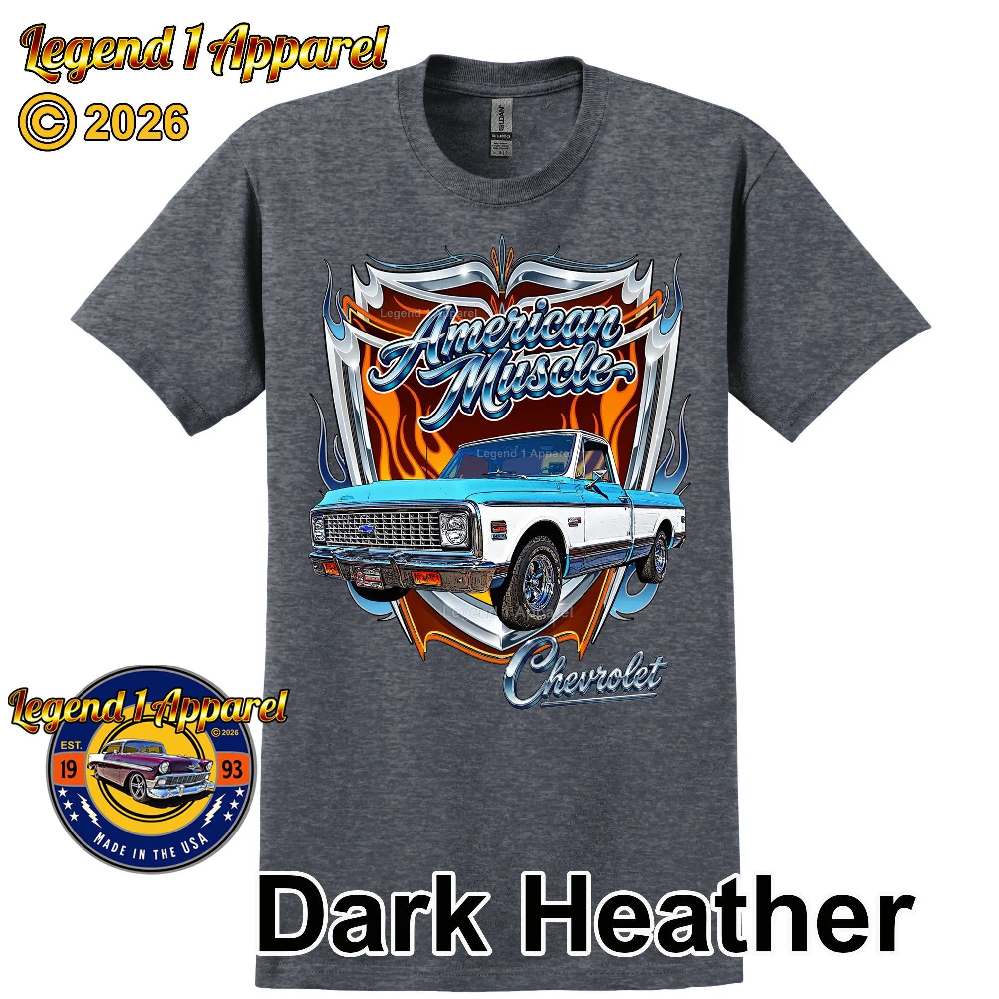 1972 Chevrolet Truck American Muscle T-Shirt – 72 Chevy C10 Classic Pick Up Graphic Tee