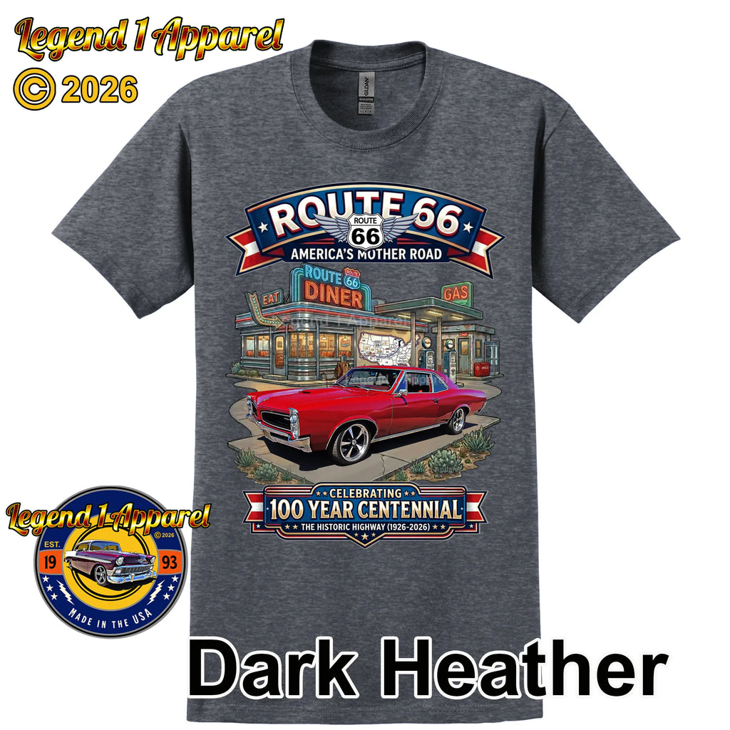 1965 Pontiac Le mans Classic Car Graphic Tee – Route 66 Centennial T-Shirt