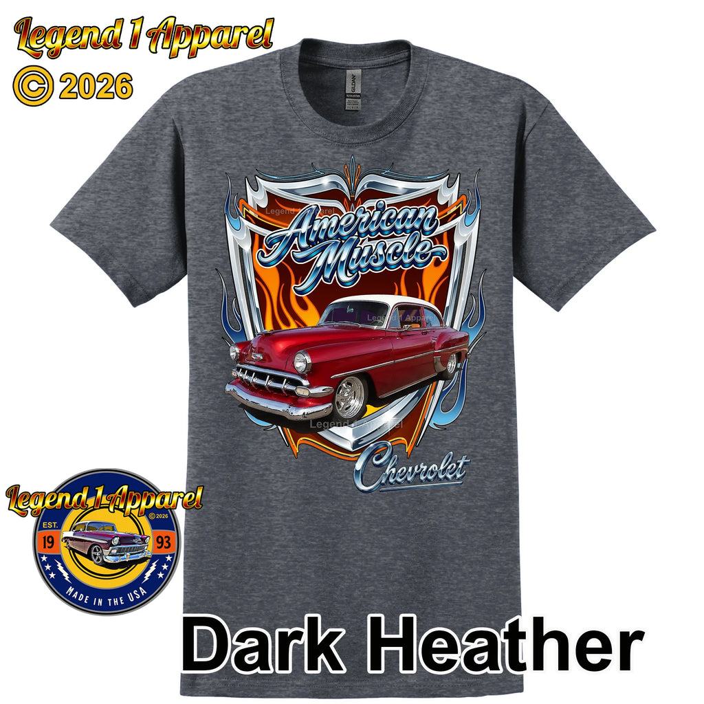 1954 Chevy Bel Air American Muscle T-Shirt –54 Chevrolet Bel Air Classic Car Graphic Tee