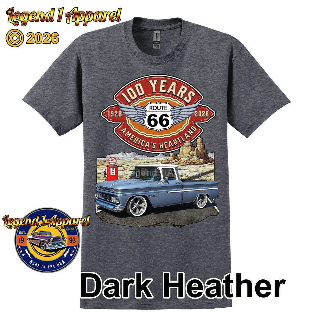 1960 Chevrolet Pick up Classic Truck Graphic Tee – Route 66 100 Years T-Shirt