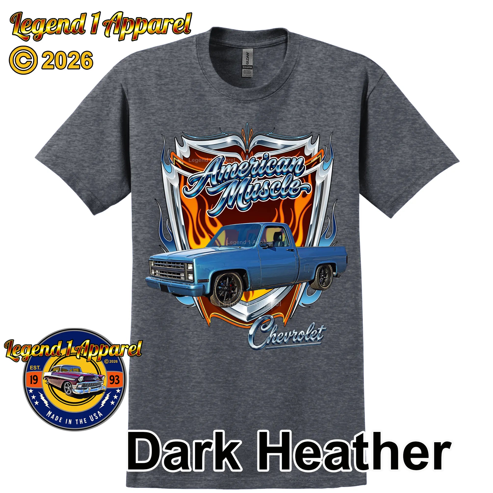 1986 Chevrolet Truck American Muscle T-Shirt – 86 Chevy C10 Classic Pick Up Graphic Tee