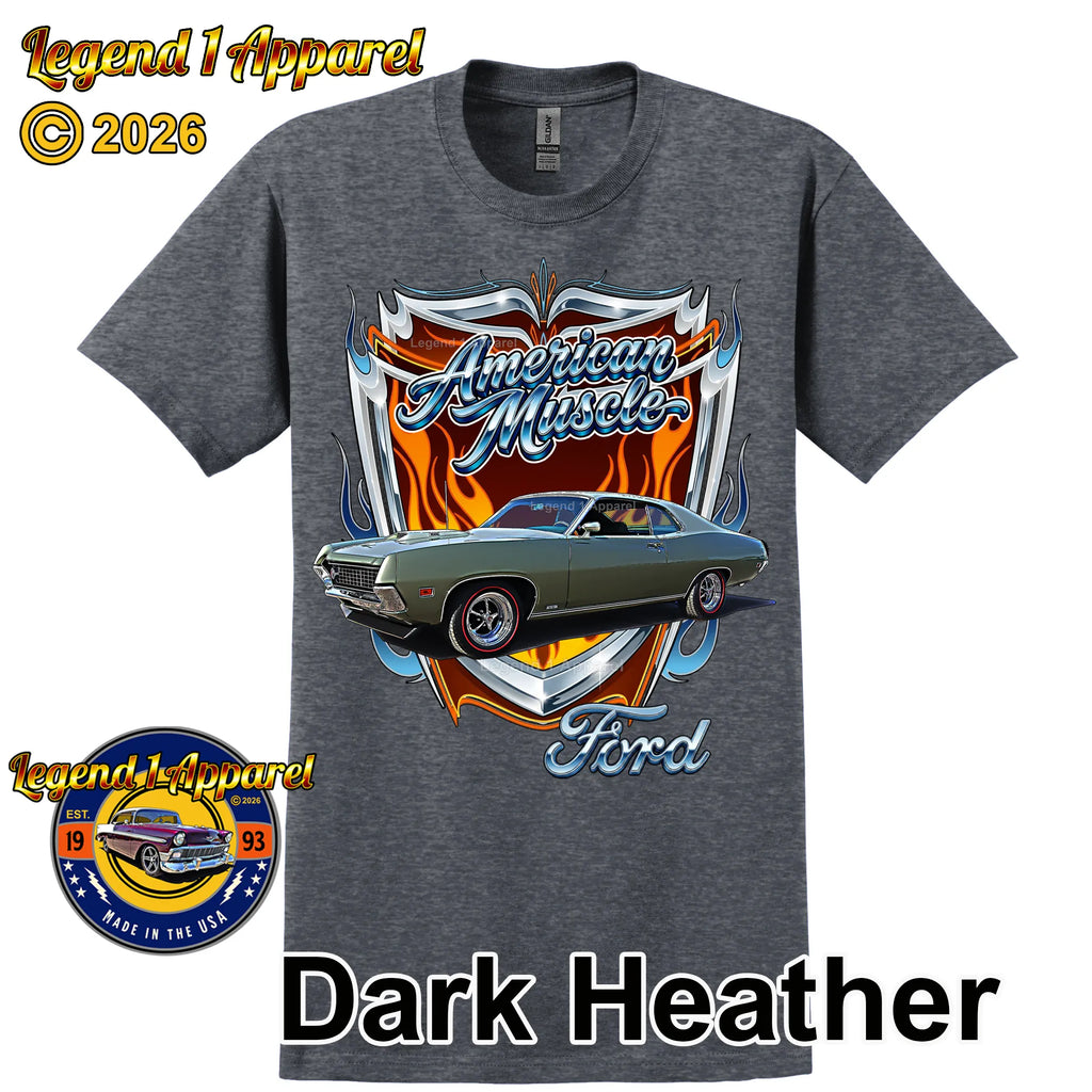 1970 Ford Torino Classic Car Graphic Tee – American Muscle T-Shirt