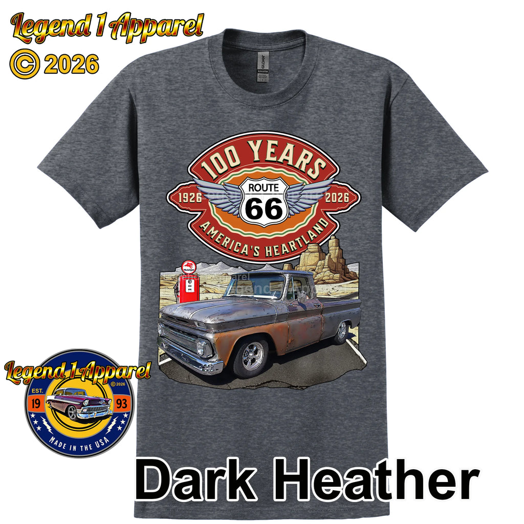 1965 Chevrolet Pick up Classic Truck Graphic Tee – Route 66 100 Years T-Shirt