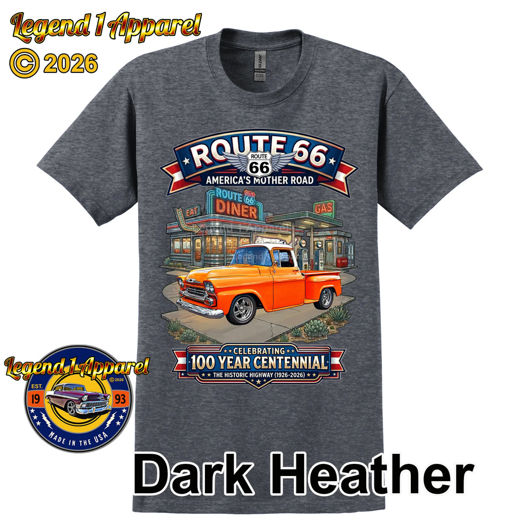 1958 Chevrolet Pick Up Classic Truck Graphic Tee – Route 66 Centennial T-Shirt