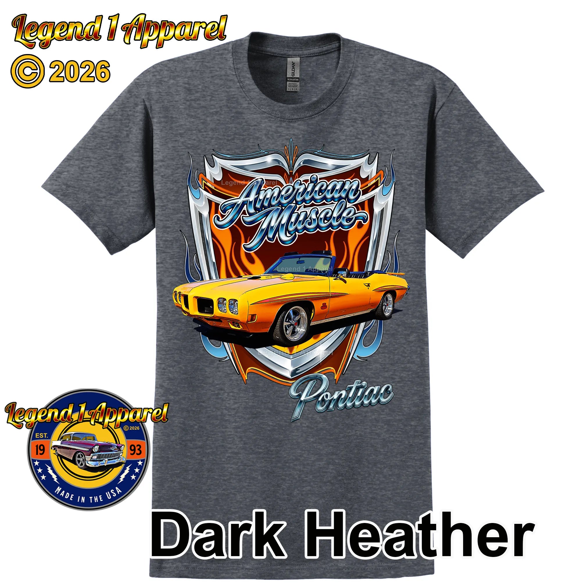 1970 Pontiac GTO American Muscle T-Shirt – 70 Judge GTO Classic Car Graphic Tee
