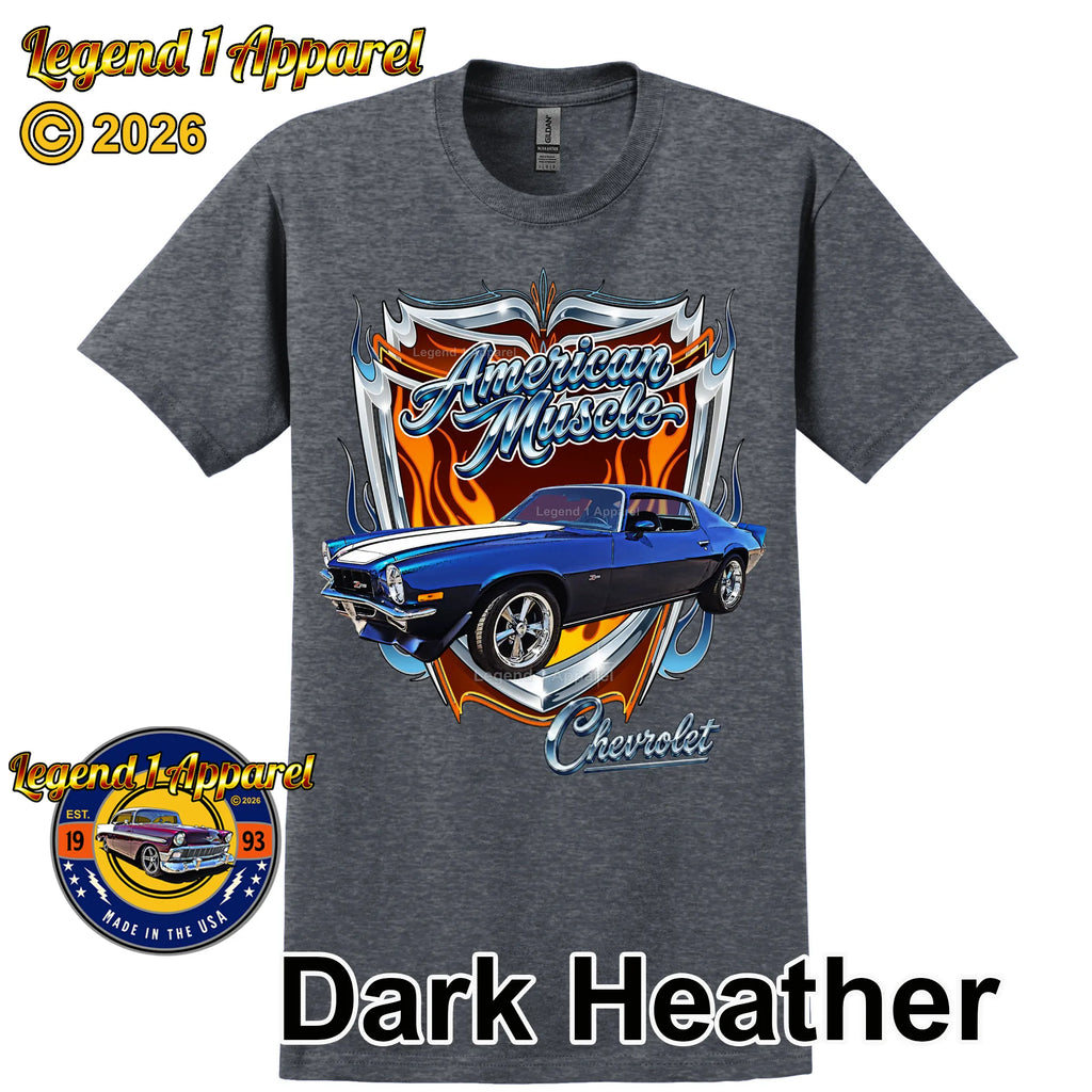 1973 Chevrolet Camaro American Muscle T-Shirt – 73 Chevy Classic Car Graphic Tee