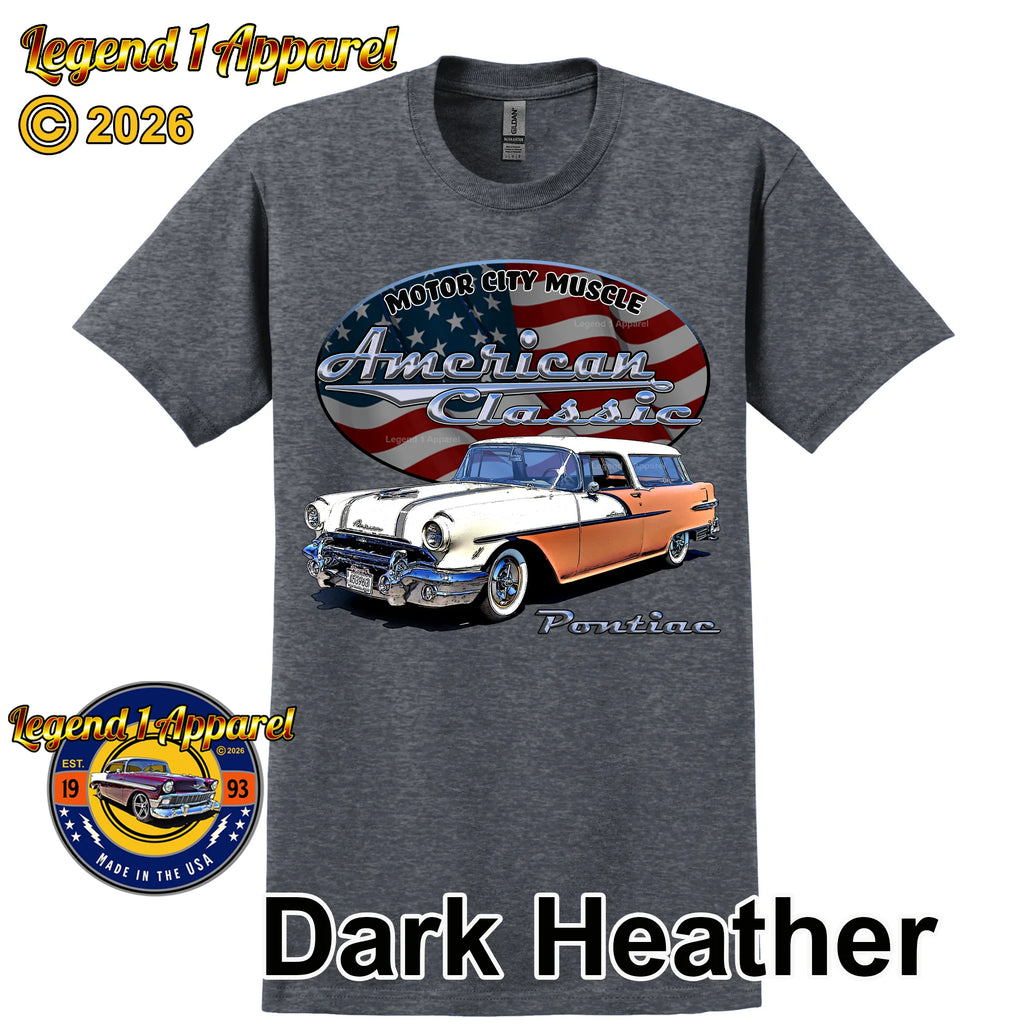 1955 Pontiac Safari Station Wagon - American Classic Muscle Car T-shirt