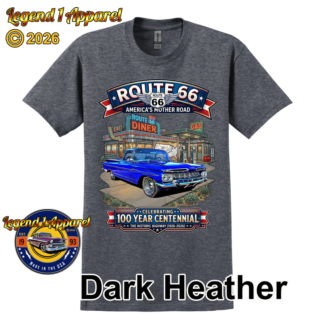 1959 Chevrolet El Camino Classic Truck Graphic Tee – Route 66 Centennial T-Shirt