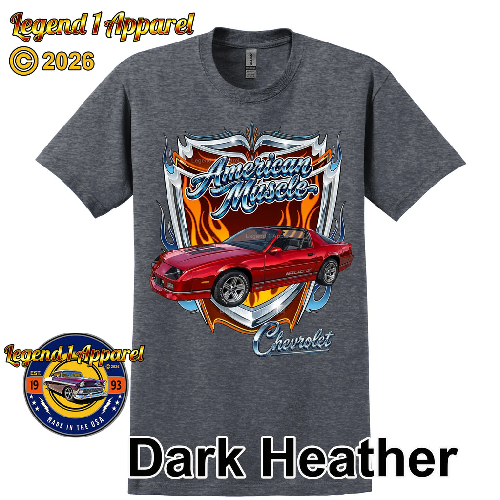 1986 Chevrolet Camaro IROC American Muscle T-Shirt – 86 Chevy Classic Car Graphic Tee