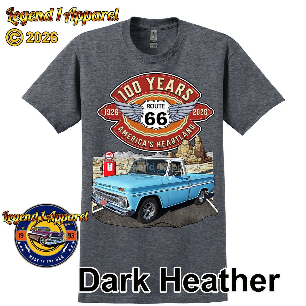 1964 Chevrolet Pick up Classic Truck Graphic Tee – Route 66 100 Years T-Shirt